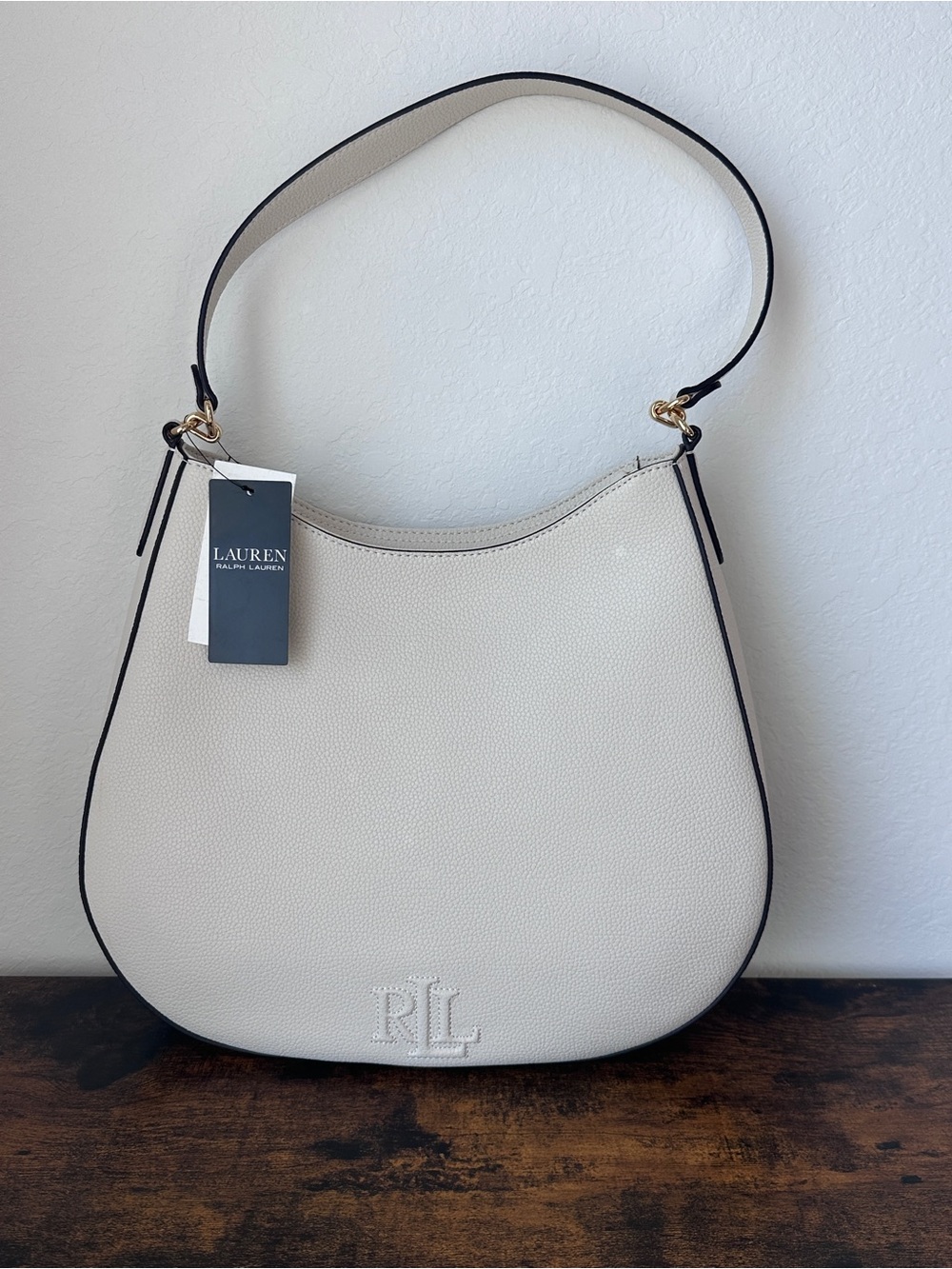 Lauren Ralph Lauren Adley Shoulder Bag Large White NWT
